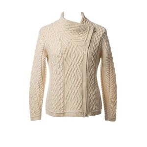 NWT Aran Crafts Women's Authentic Ireland Cable Knit Side Zip Sweater Size XS